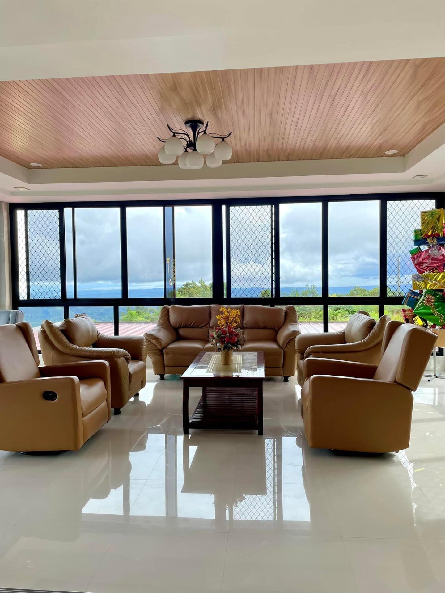Spacious living room with panoramic windows